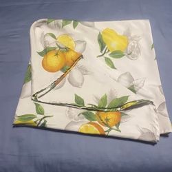 Round Lemon Tablecloth 60” Fabric Spring Summer Decor must pick up