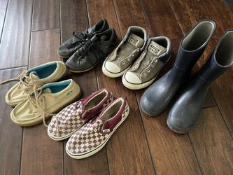 Kids boys size 3 shoes sneakers rain boots soccer vans adidas sanuk