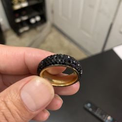 Blinged Out Black CZ Stone Ring