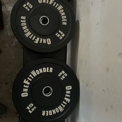 Bumper Plate Weights, Bench, Olympic Bar 