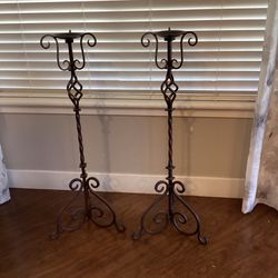 2 Metal Candle Holders 