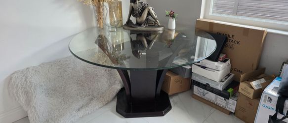 Round Glass Dining Table 54" - $375