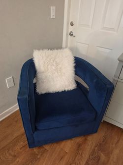 Blue Suede Chair