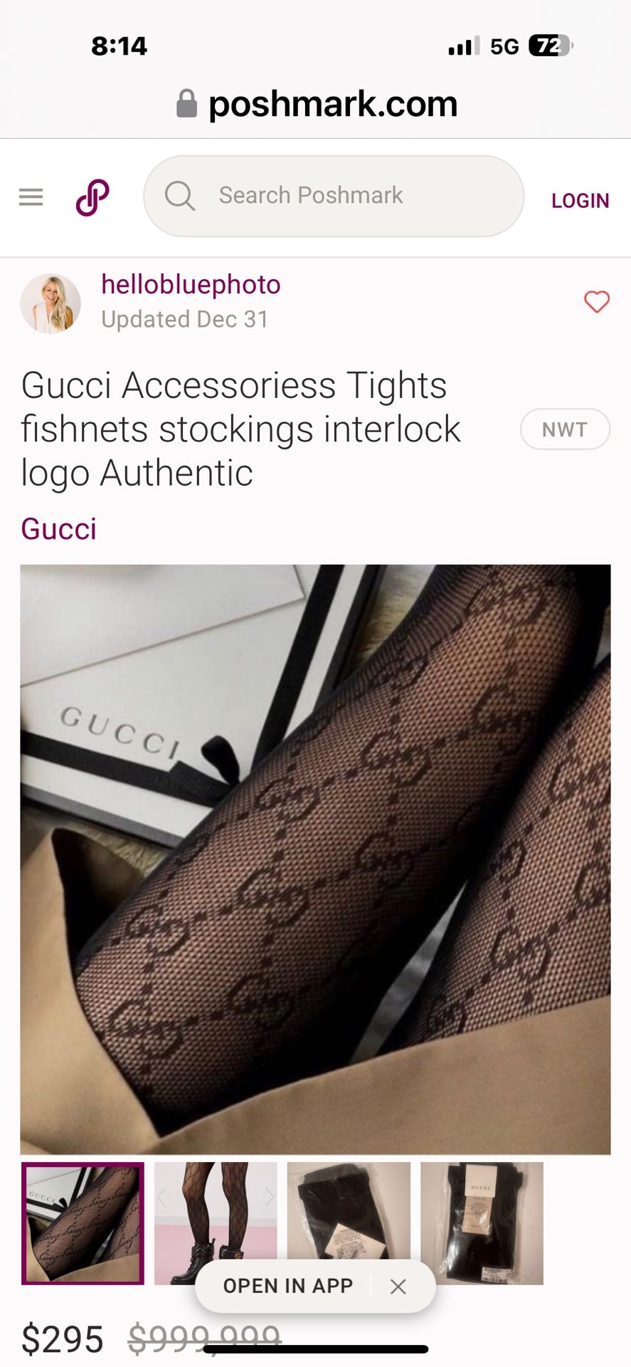 GUCCI tights fishnets stockings interlock genuine