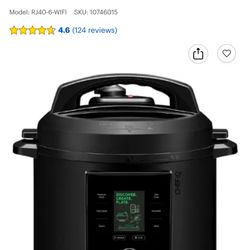 Reconditioned Certified 99 new CHEF iQ - 6qt Multi-Function Smart Pressure Cooker W/ Built-in Scale & Auto Steam Release - Black  Pick up in west covi