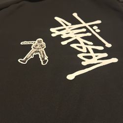 New Large Black Stussy Zip Up
