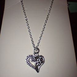 925 Silver Chain With Heart Pendant
