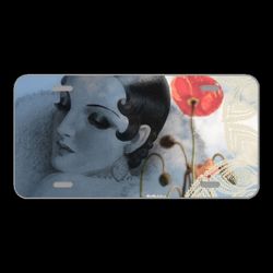 License Plate Novelty Car Front Lady Woman Girl Vintage Face 1920