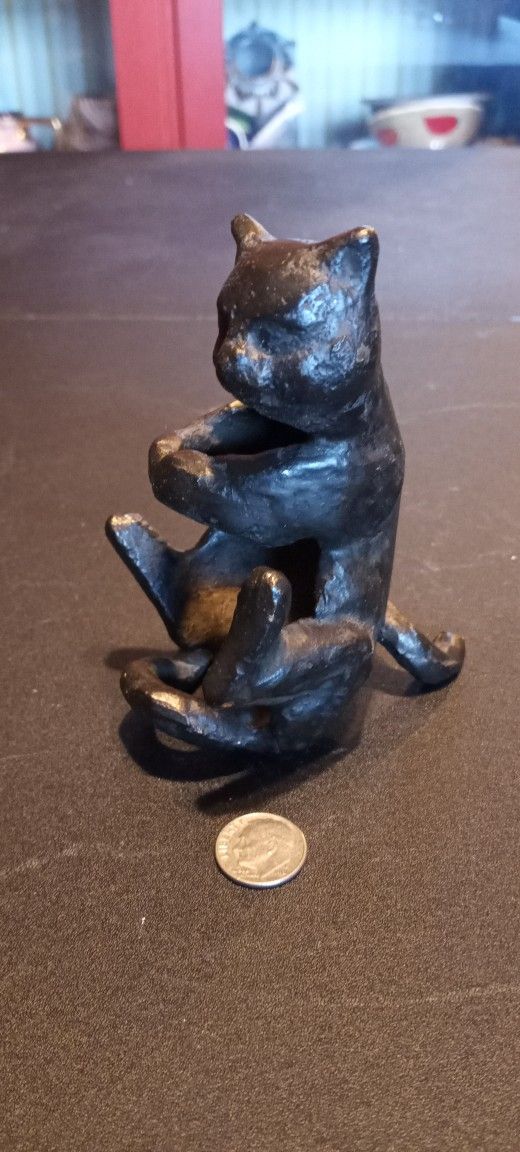 Unique Cast Iron Cat Figurine