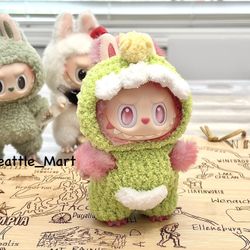 Handmade Green Dinosaur Outfit for The Monsters Labubu Small Plush Doll
