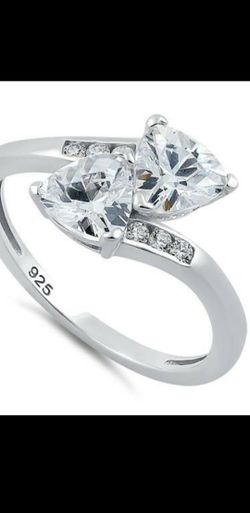 Pretty double hearts ring