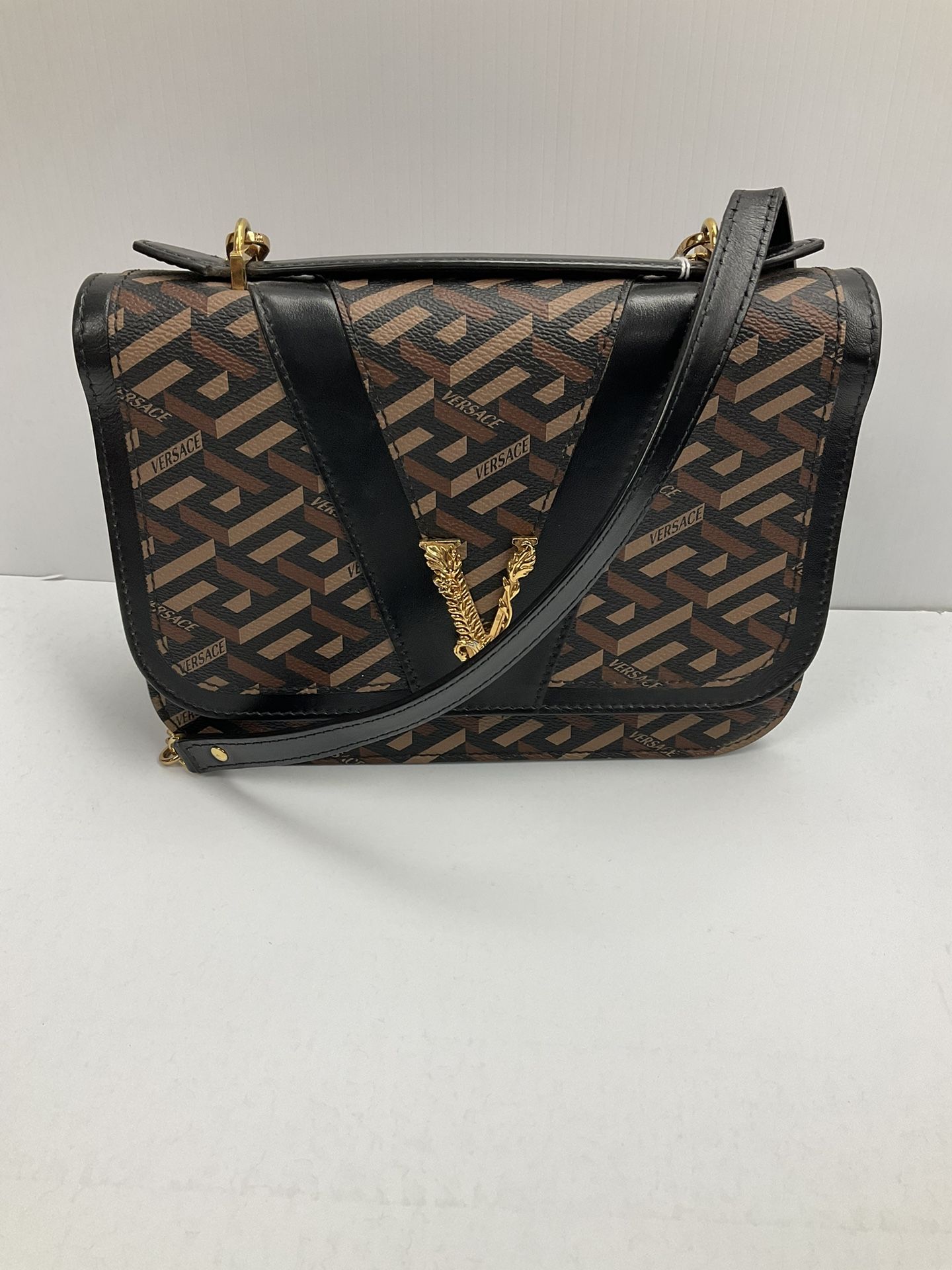 Versace La Greca Shoulder Hand Bag