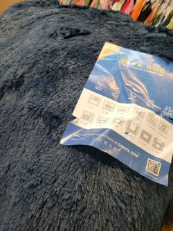 8x10-Fluffy Shag Rug-Navy Blue