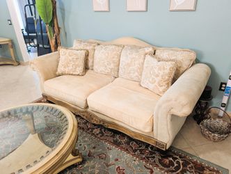 Must Go/Best Offer - French Provincial Sofa and Armchair Set, Coffee Table and Entrance Table
