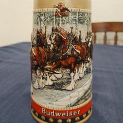 1988 CLYDESDALES HOLIDAY Stein Anheuser Busch Budweiser Collectors Series