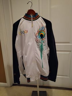 Coogi White And Blue Track Jacket