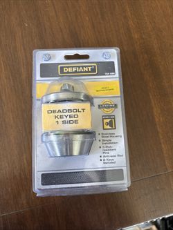 Defiant Deadbolt Keyed 1 Side Stainless Steel. New!!! 154/660