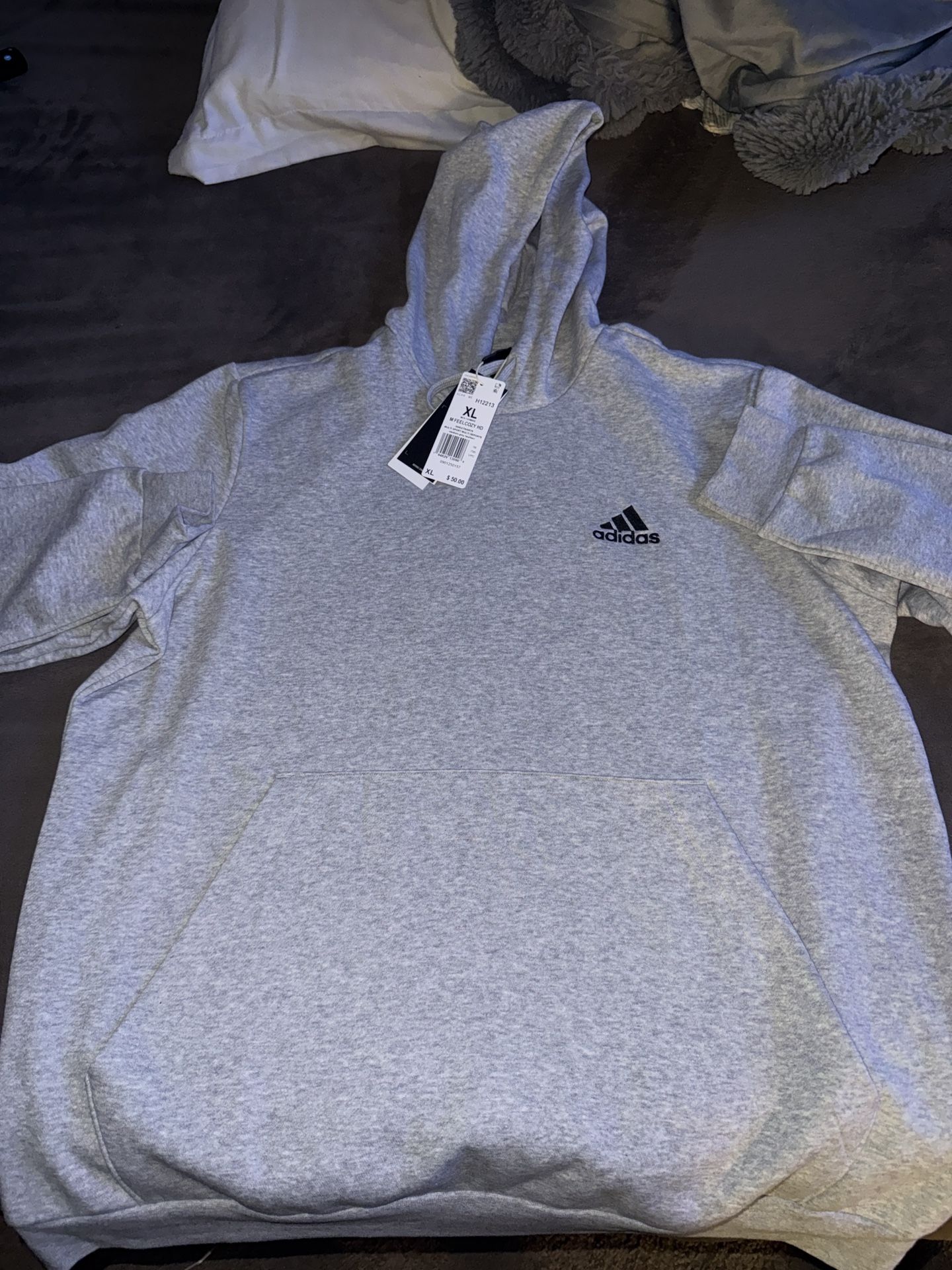 Men's Adidas Essentials Fleece Hoodie XL Grey Brand New