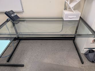 Glass top desk