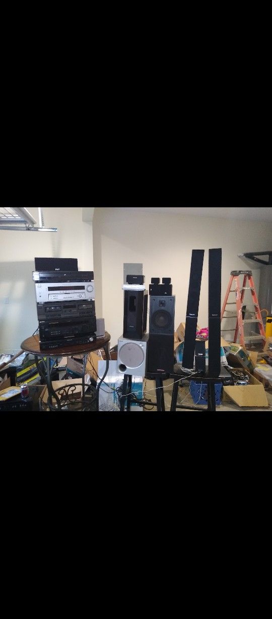 Stereo And Home Entertainment Center With Speakers