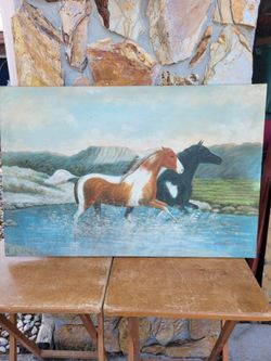 Hand Painted Mirror Picture Art