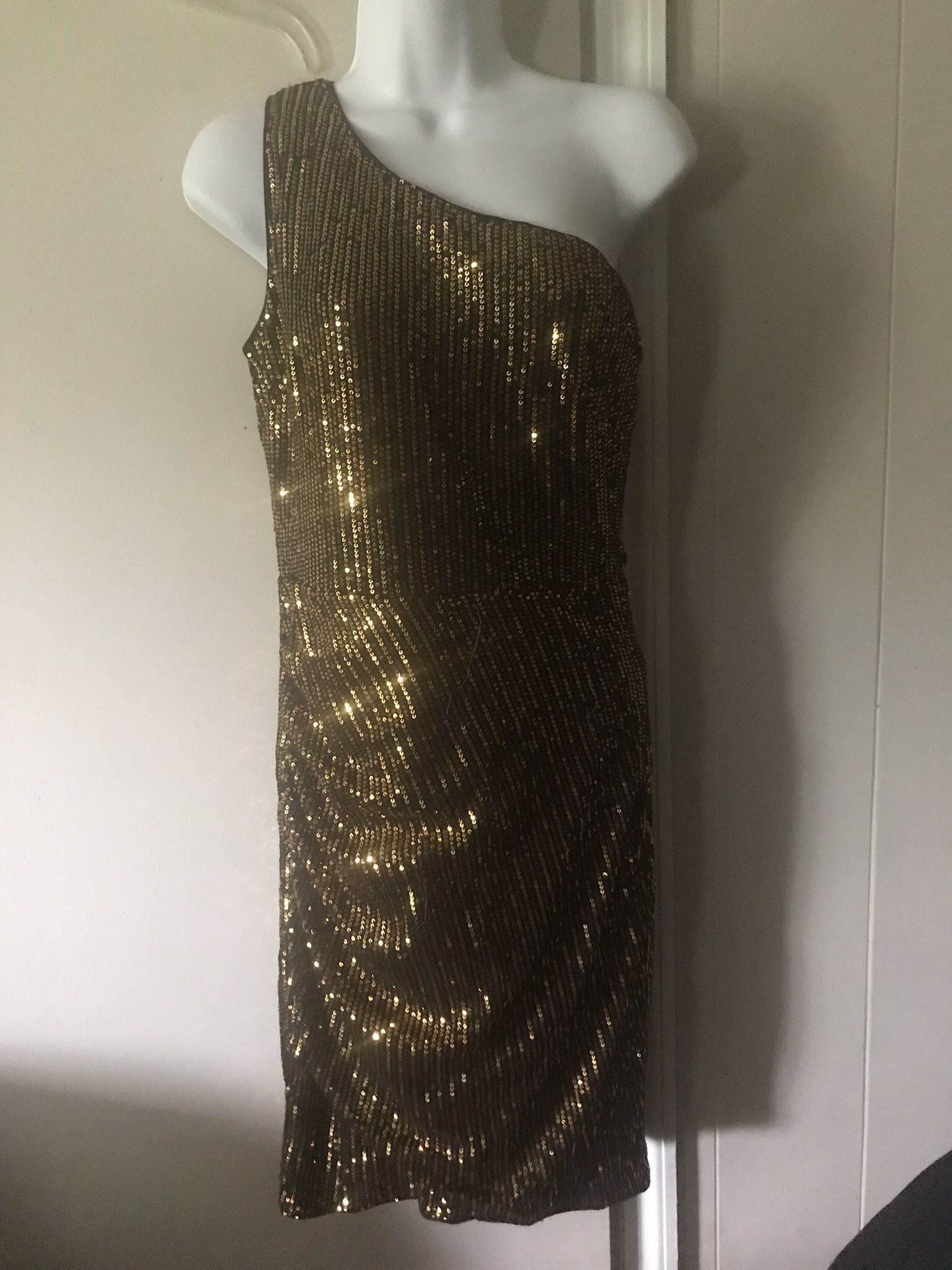 Black Gold Sequin Dress