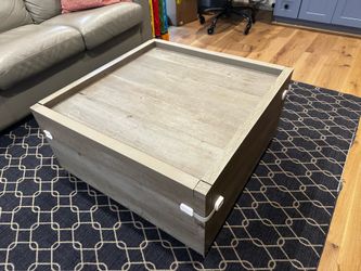 Square Coffee Table with 2 Storage Drawers