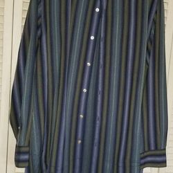 TOMMY BAHAMA 100% SILK BUTTON UP BLUE SHIRT MEN'S MEDIUM EUC