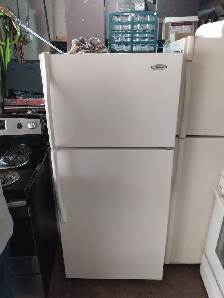 Whirlpool On White Up And Down Refrigerator