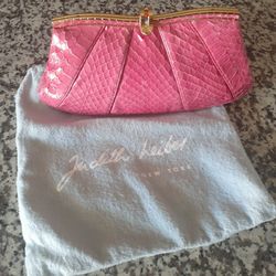 Judith Leiber Real Snake Skin Clutch - Pink