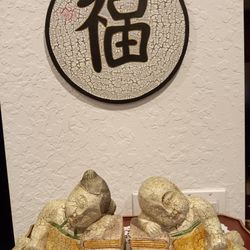 Vintage Chinese Carved Boy Girl Figurines