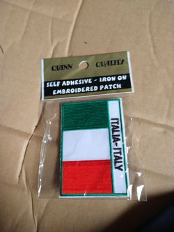 Italy Flag - Self adhesive - iron on embroidered patch
