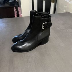 Via Spiga Black Nordstrom Rack ankle boots with Silver Buckle