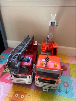 Two large trucks