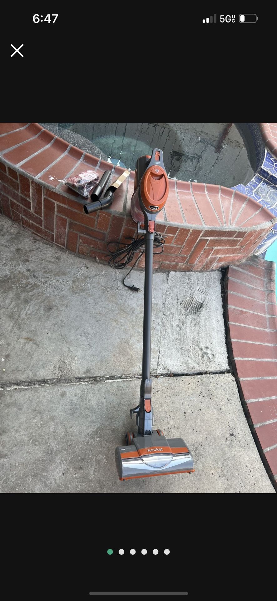 Shark Rocket Bagless Corded Washable Filter Stick Vacuum Cleaner for Hard Floors/ Rugs with Powerful Pet Hair Pickup in Orange