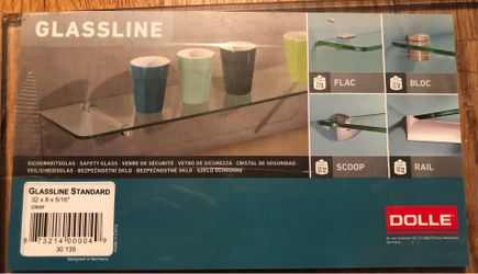 Glassline Standard Clear Glass Shelf with Bloc Set (New)