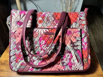 Like NEW! Vera Bradley Quilted Work Tote / Laptop Bag – Pink Floral