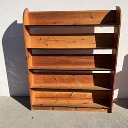 Vintage Mid Century Curved Top Shelving Unit Book Shelf 64"x52.5"x9.25"