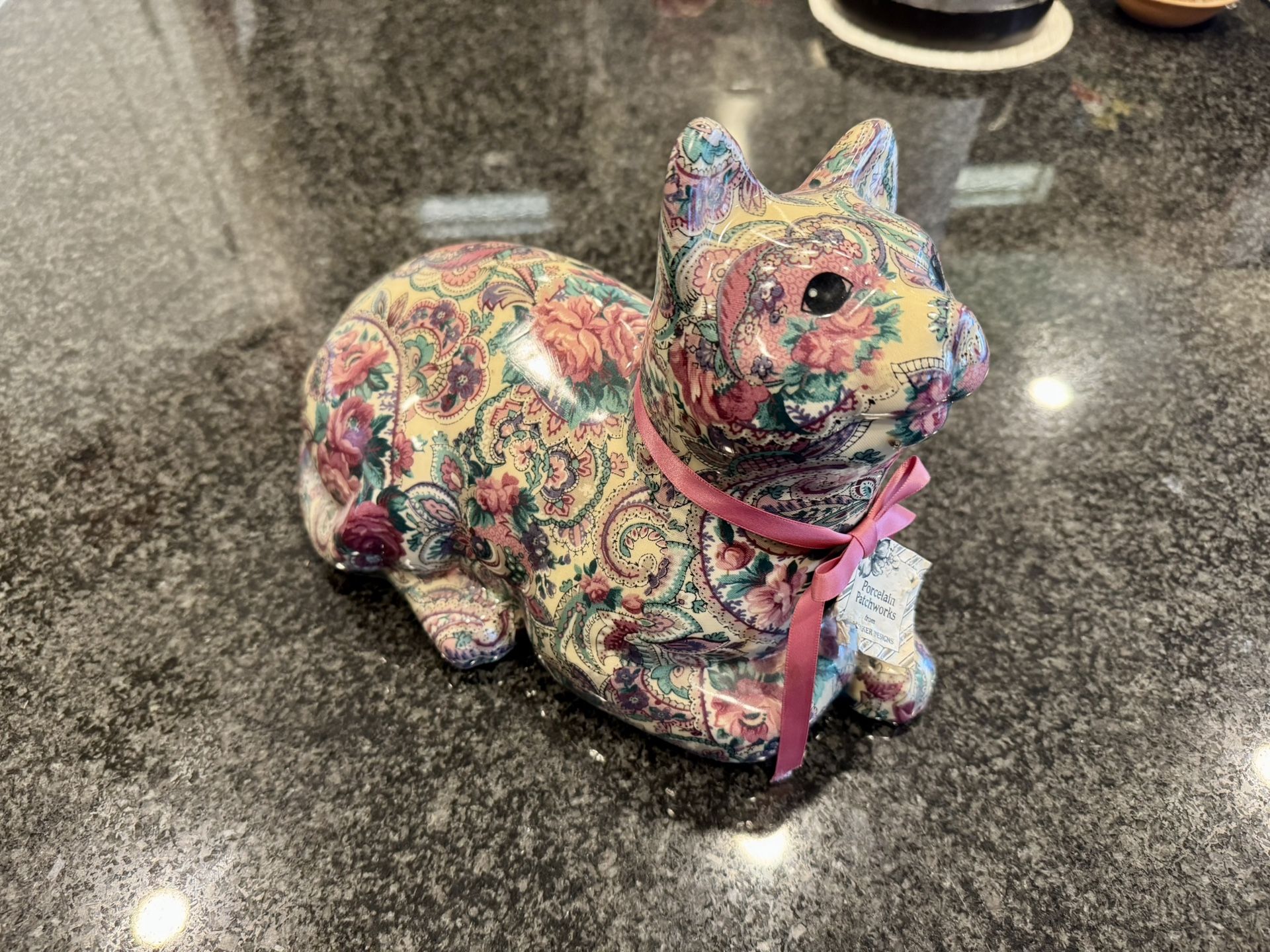 Vintage Porcelain Patchwork Cat By Joan Baker Designs