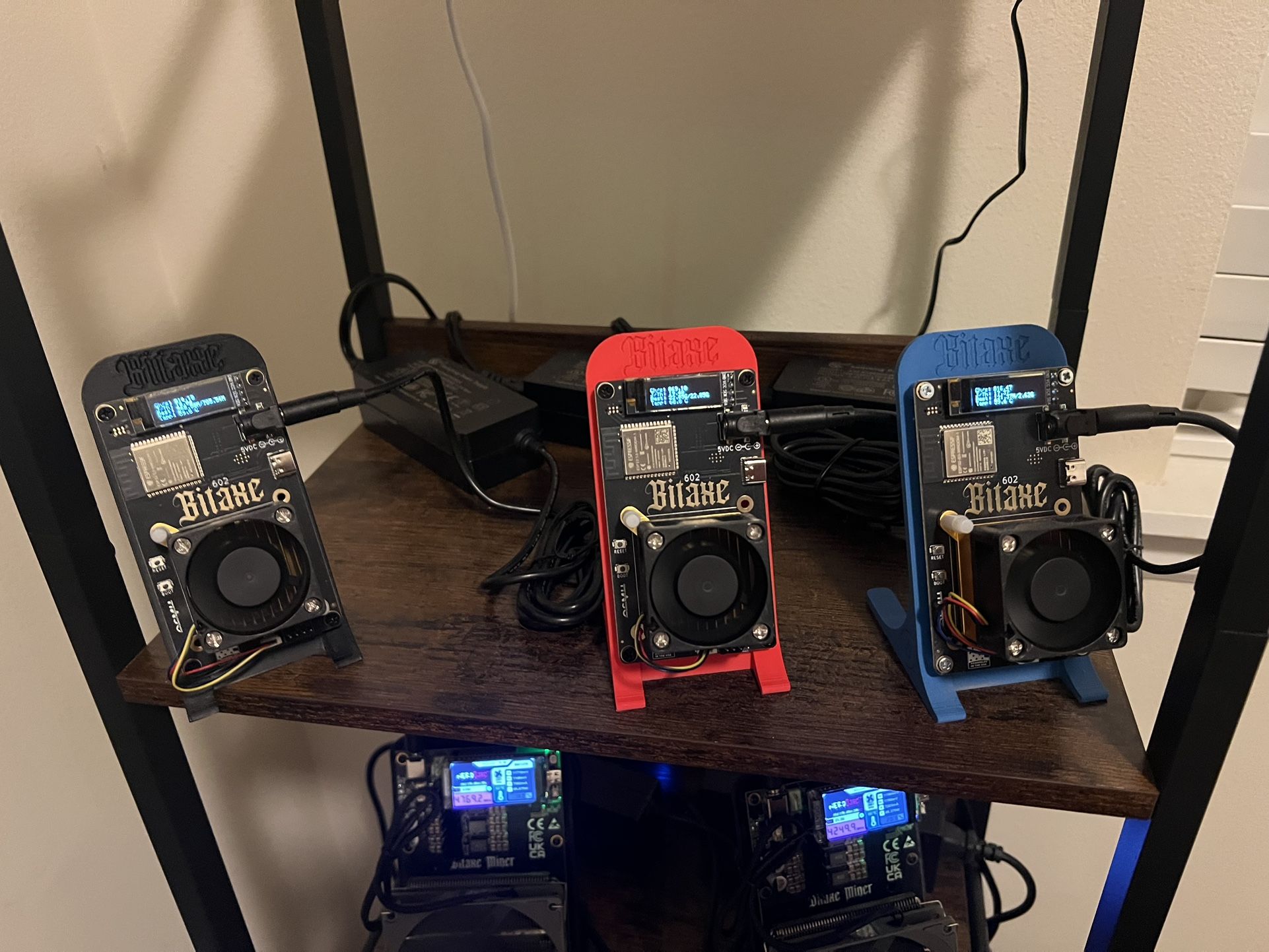 3 BitAxe Gamma 601’s