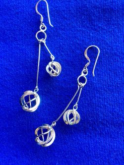 Long sterling silver earrings / Fine fashion Silver jewelry 🌿🦋🌿