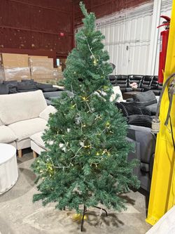 🔥Special Discount 🔥(Brand New in Box)6 Ft Pre-Lit Christmas Tree - Full Evergreen Fir,Artificial Christmas tree, full evergreen fir with lush pine-a