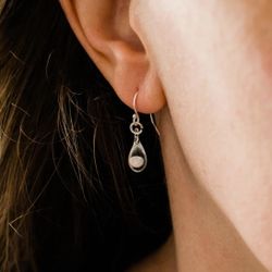 Handmade Glass Earrings With Opal