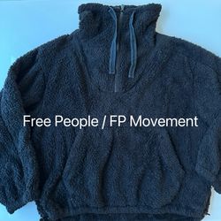 Women Medium - Free People Fleece Sherpa Jacket Turtleneck FP Movement Coat Anthropologie (Originally $120)