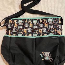 Baby Boom Monkey 5-Pocket Tote Diaper Bag