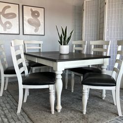 7ft Wood Dining Table & 6 Chairs | Living Spaces 