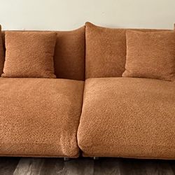 Rust Boucle Sofa *Like new*