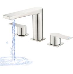 Roman Tub Faucet 2 Handle Deck Mount 3 Hole Bathtub Faucet Brushed Nickel High F