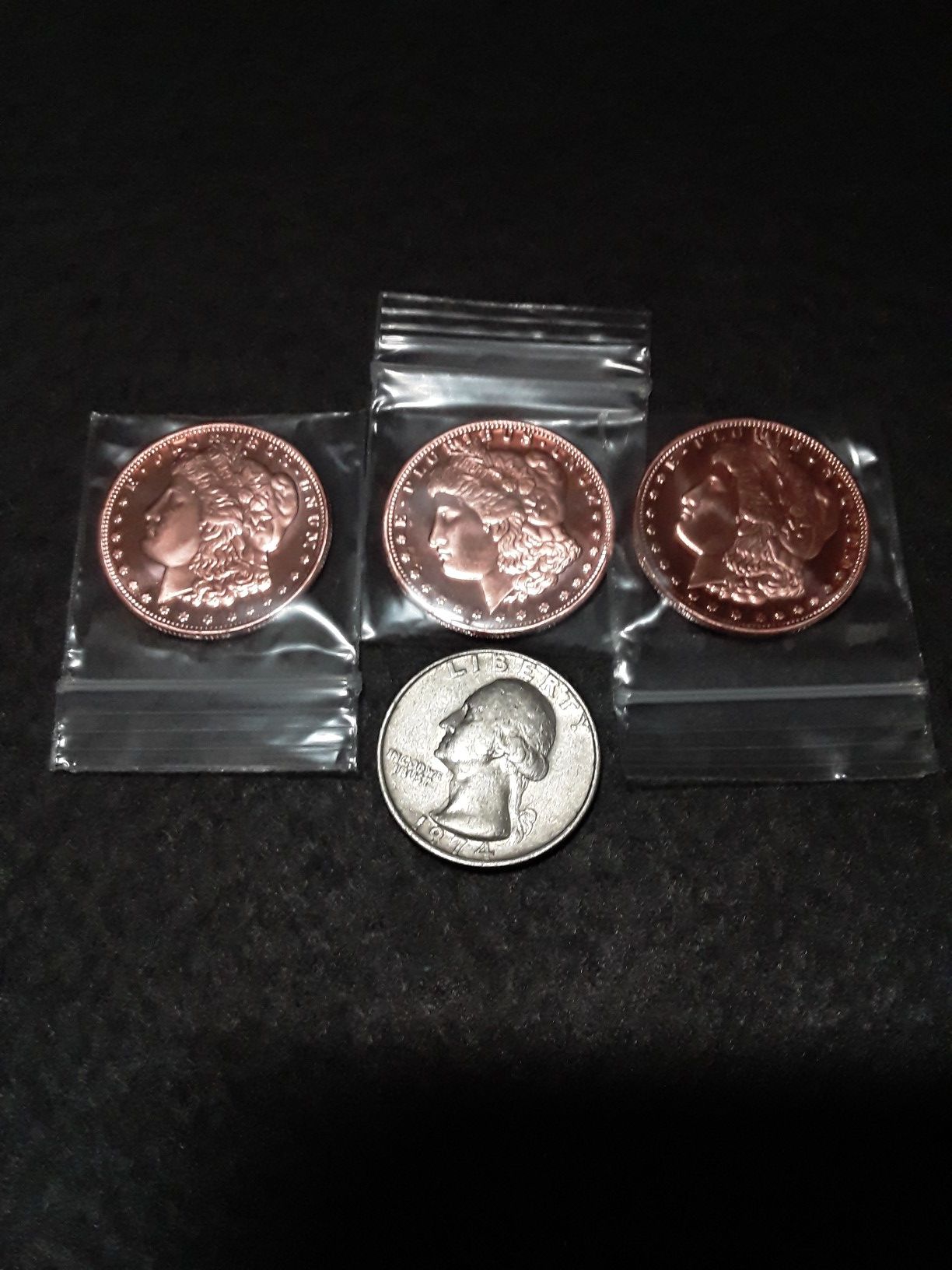 1/4 copper Morgan round