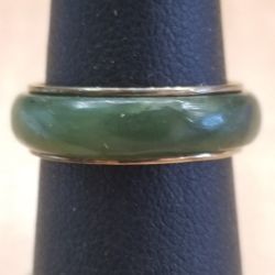 Jade Ring (Nephrite) Gold Plated Insert.